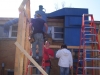 Breathitt ATC Carpentry students working together on a building project